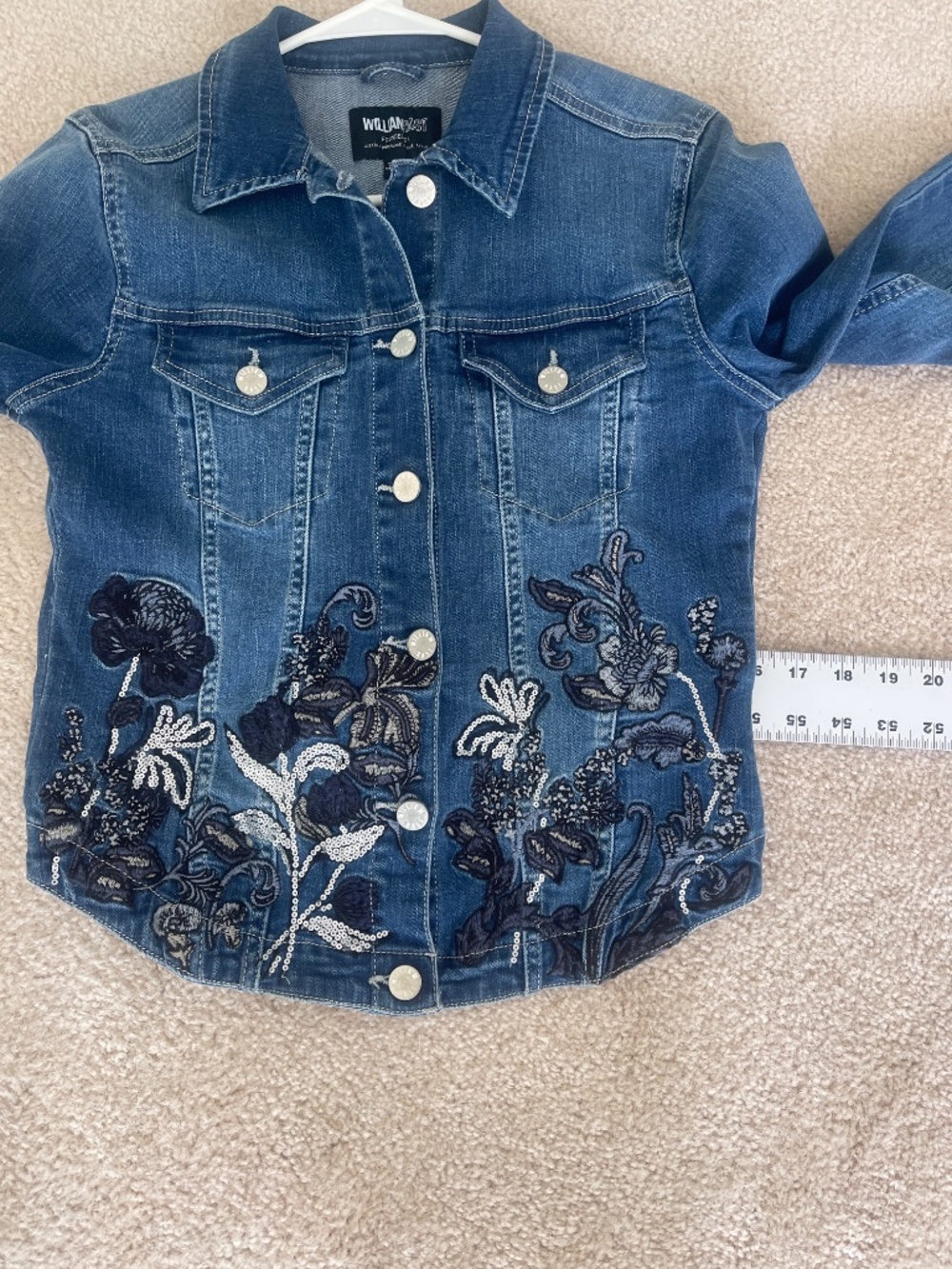 William Rast Embroidered Jean Jacket Small - Picture 6 of 8